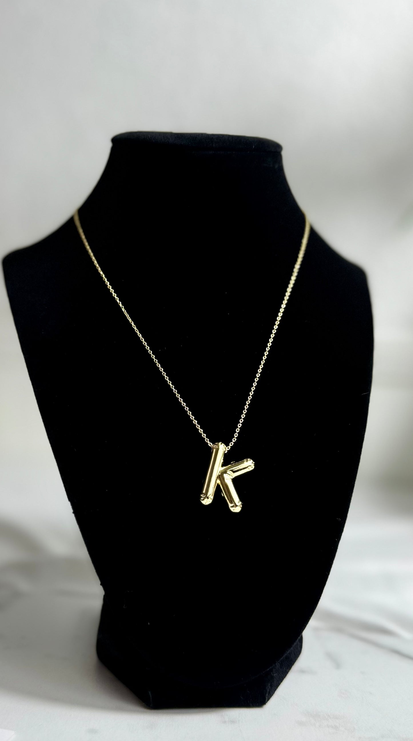 Adjustable Chunky Initial Letter Necklace