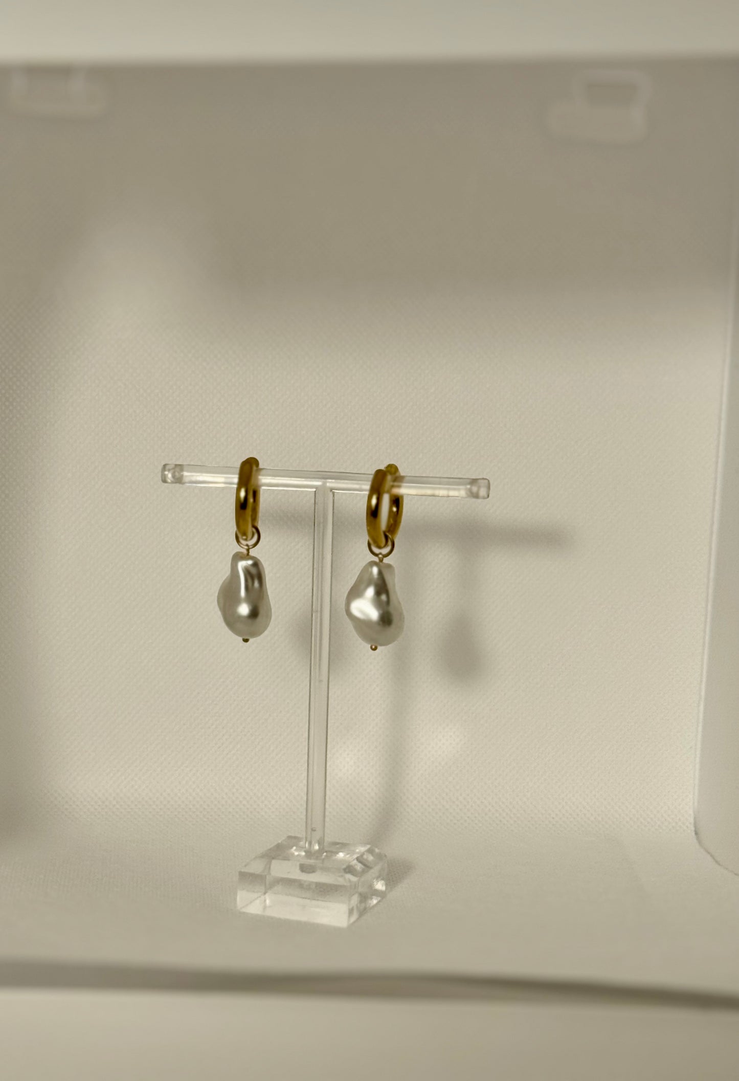 Chunky Pearl Hoop Earrings