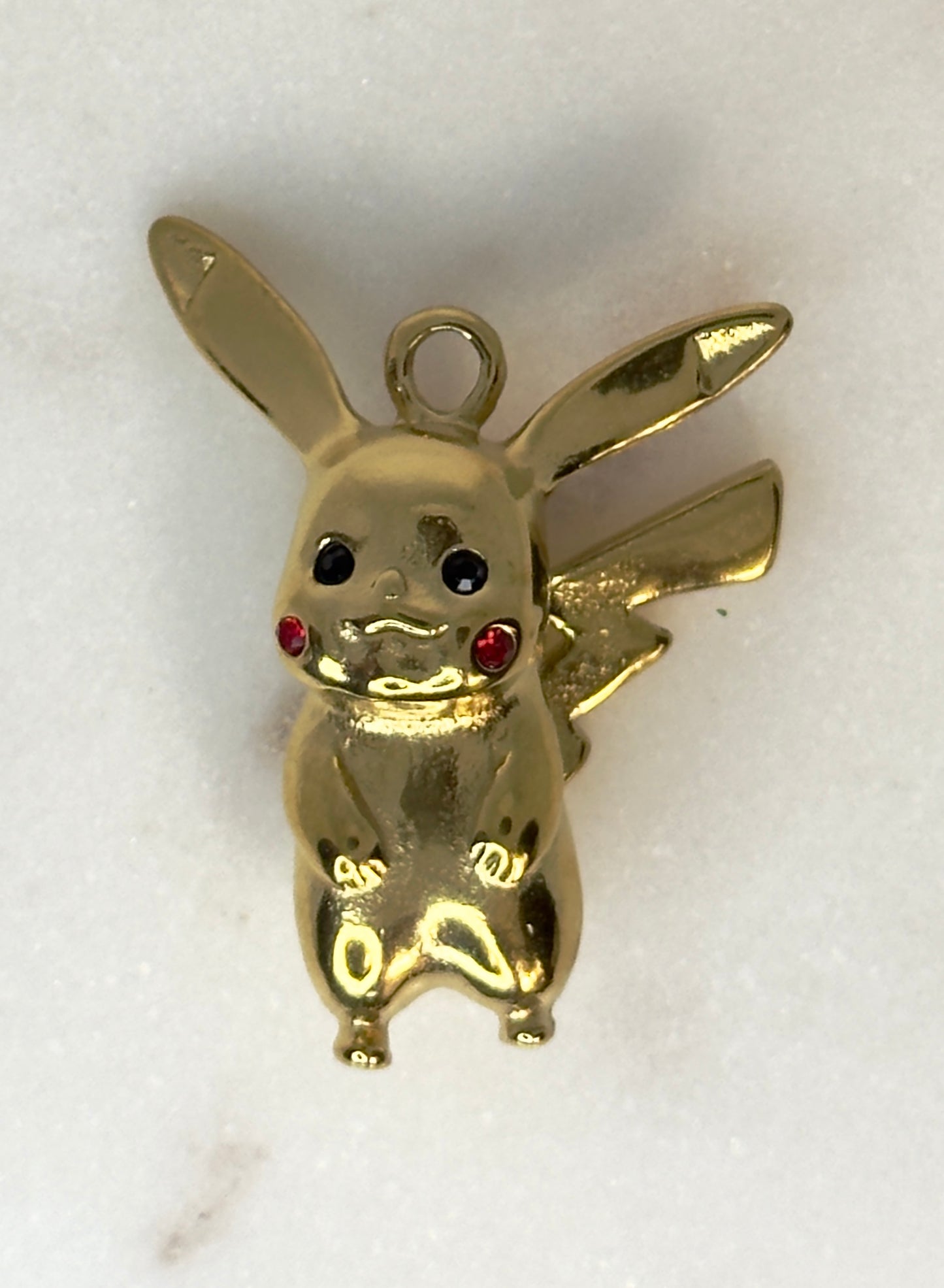 Gold Electric Mouse Stainless Steel Charm