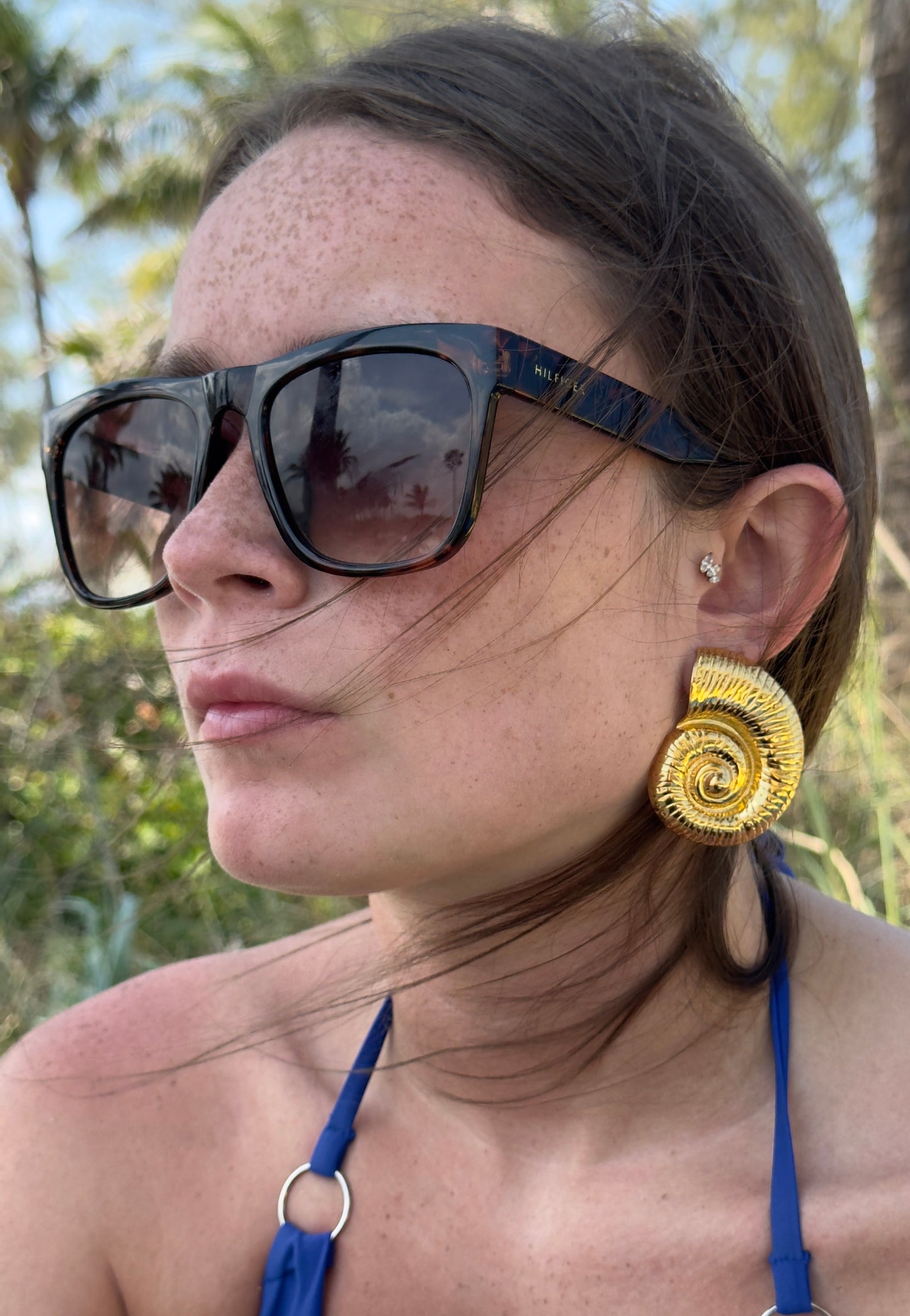 Chunky Conch  Stud Earrings