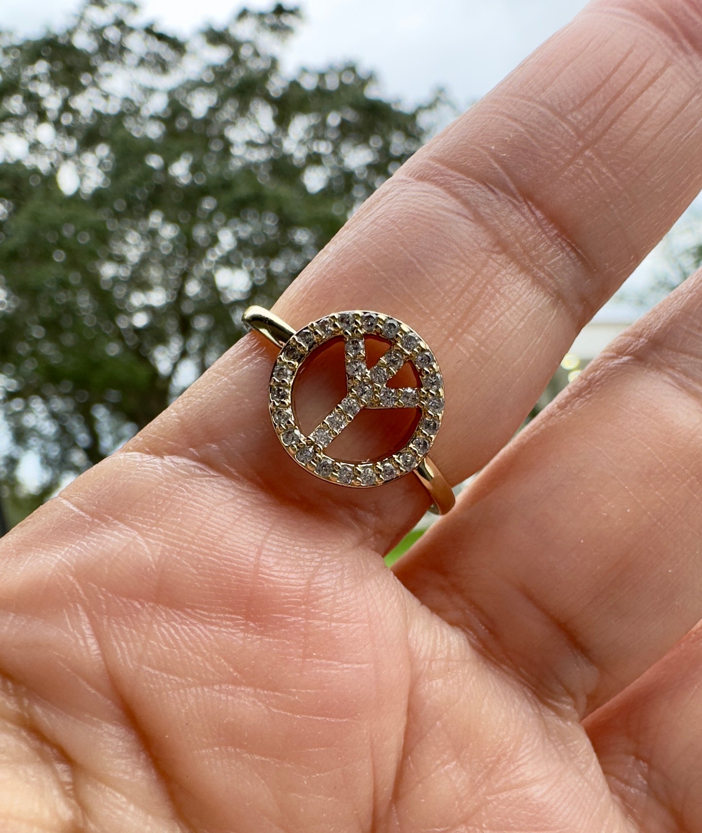 Peace  Crystal Ring