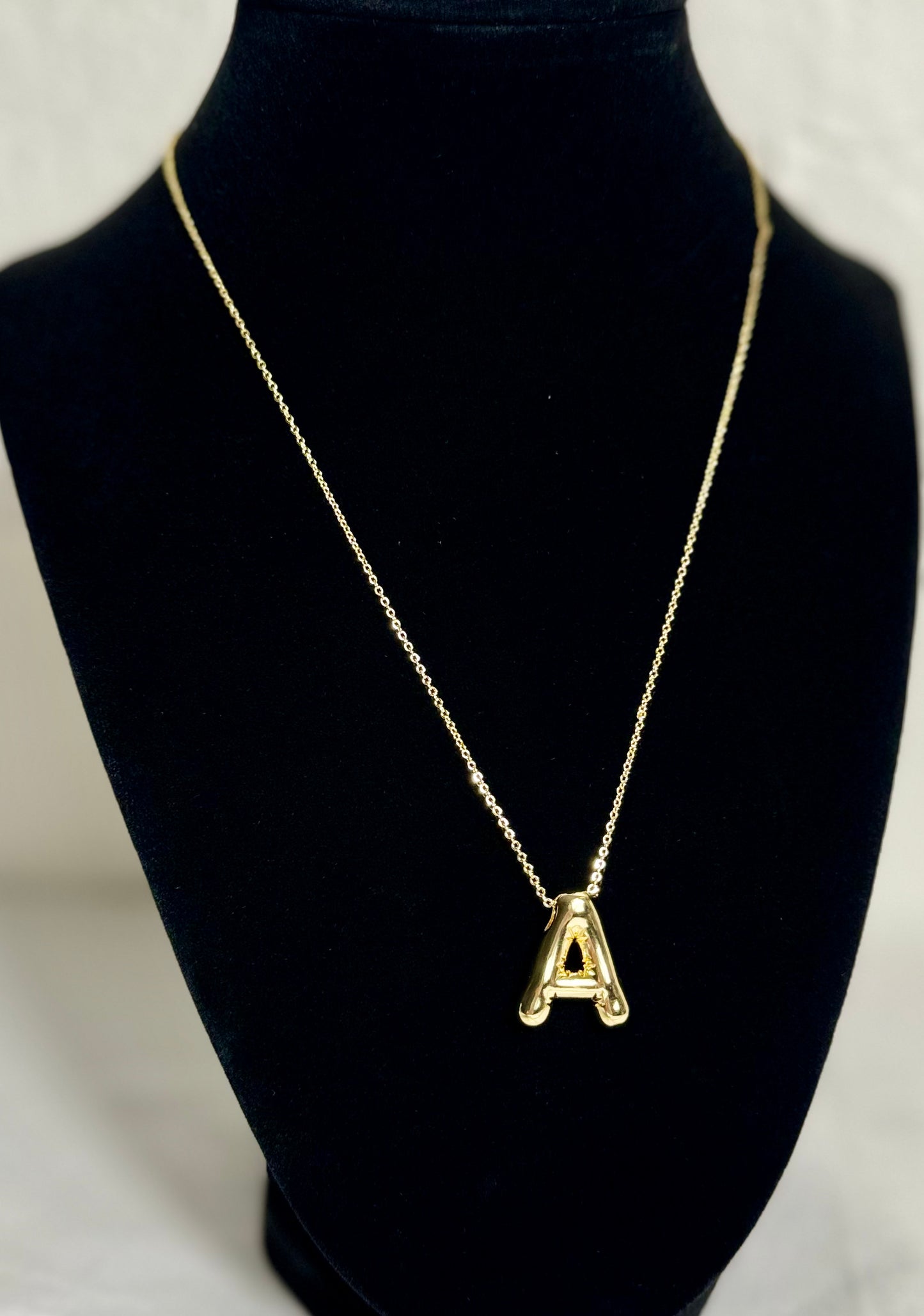 Adjustable Chunky Initial Letter Necklace