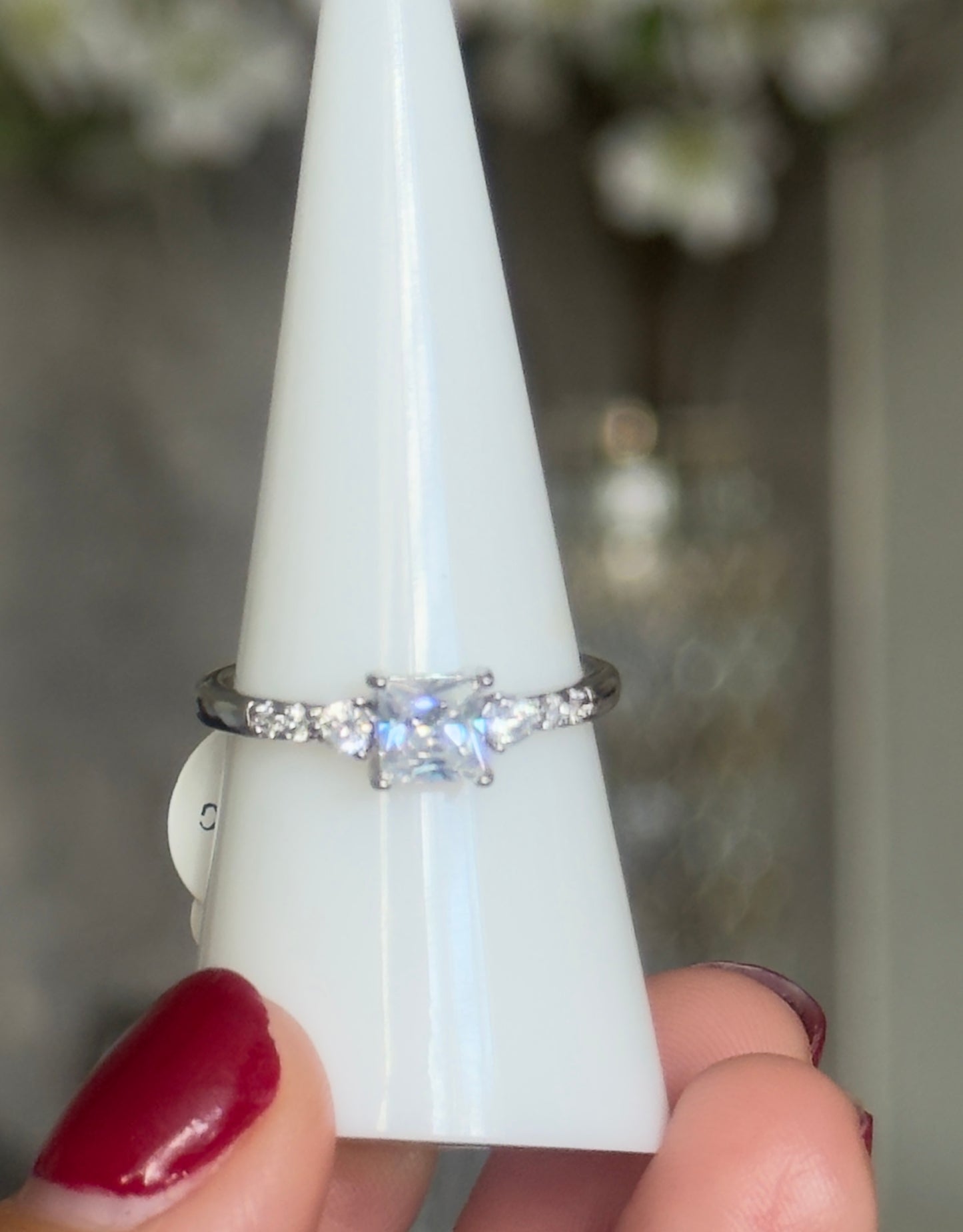 Emerald Cut CZ Solitaire Ring | Waterproof & Tarnish Resistant
