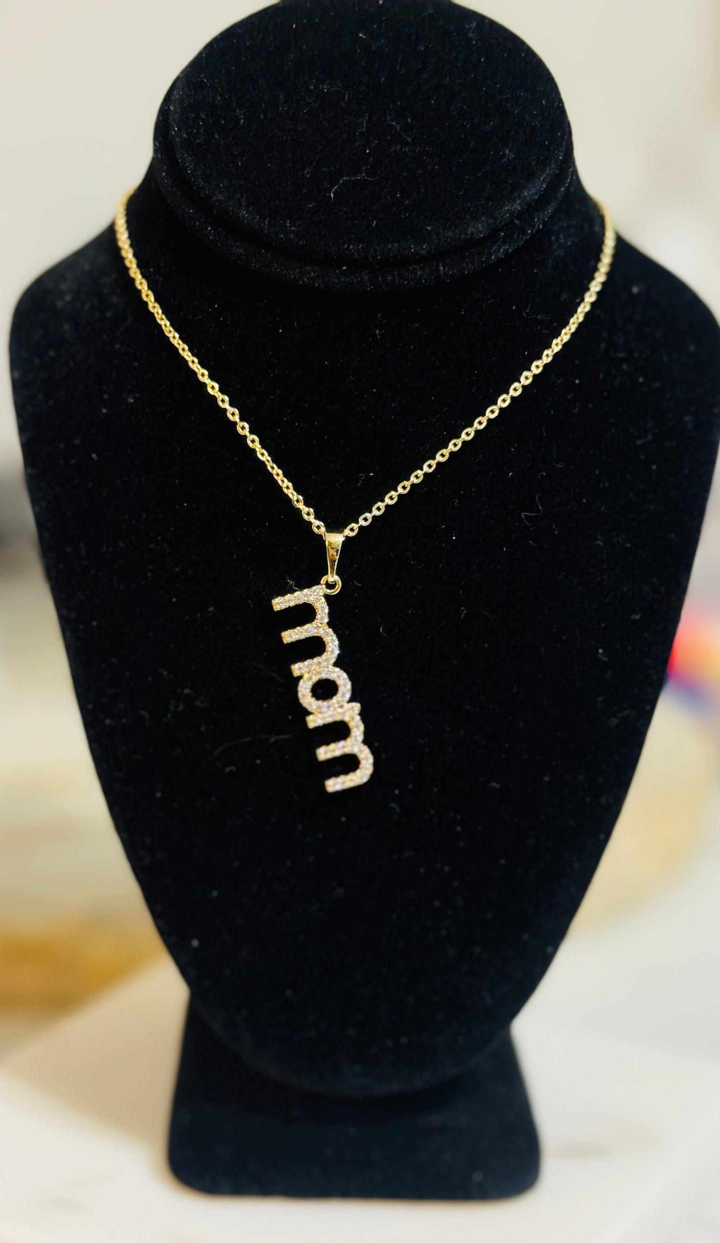 MOM Necklace – 14K Gold Plated  (18”)