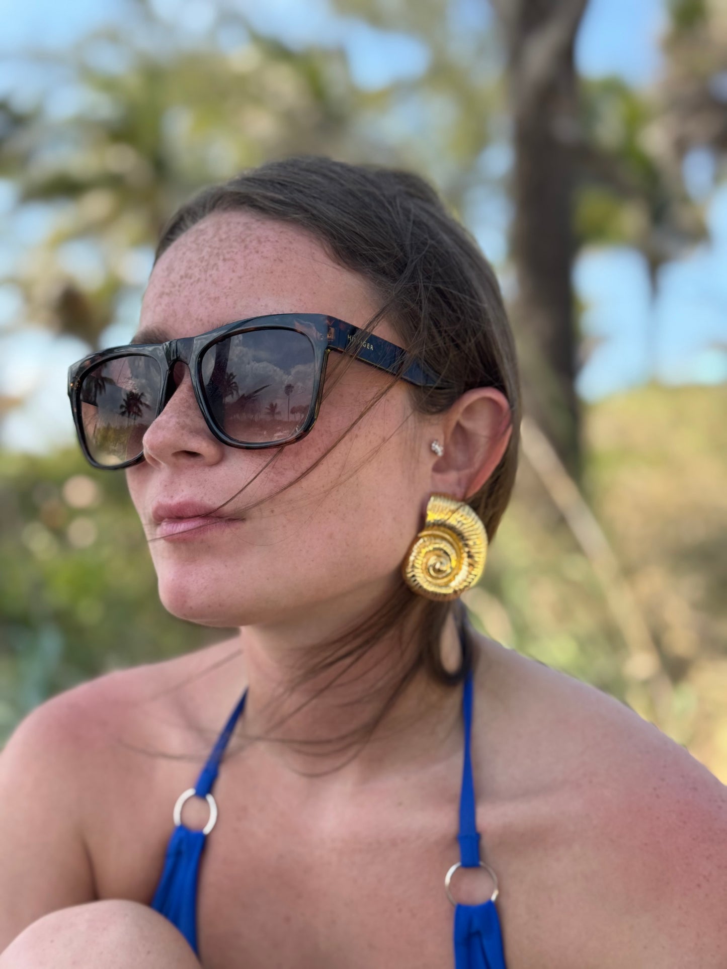 Chunky Conch  Stud Earrings