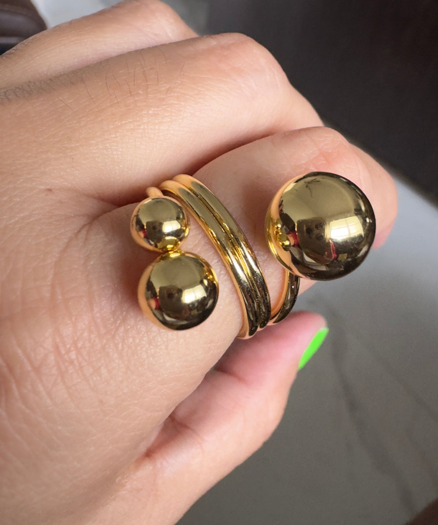 3 Beads Adjustable Ring