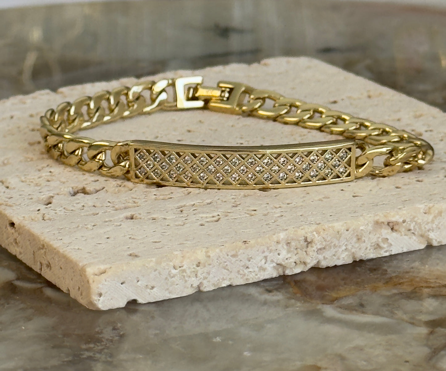 Diamond Cut Cuban Bracelet Plate