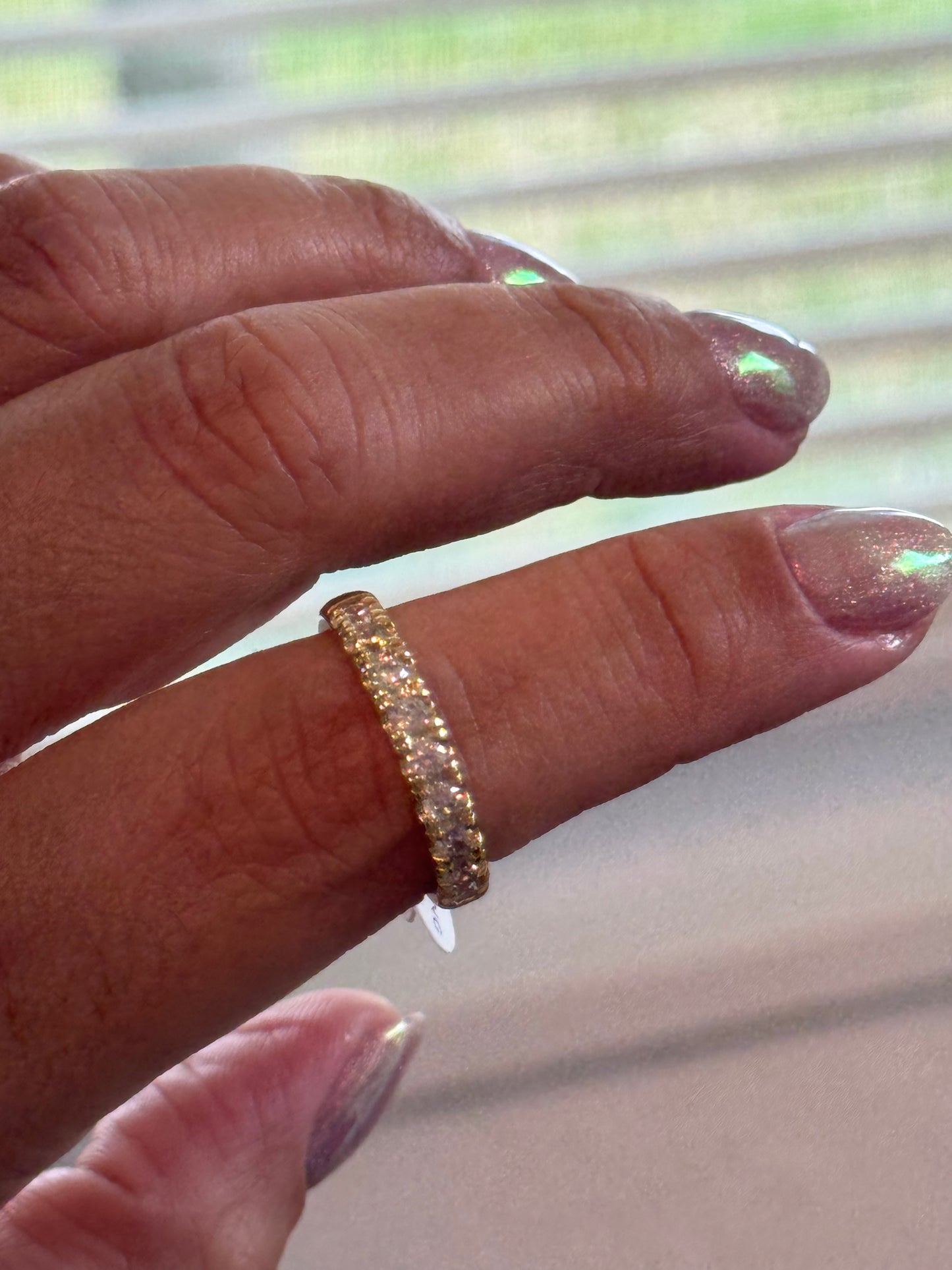 Pavé Eternity Band Ring – 14KT Gold Plated Waterproof CZ Ring