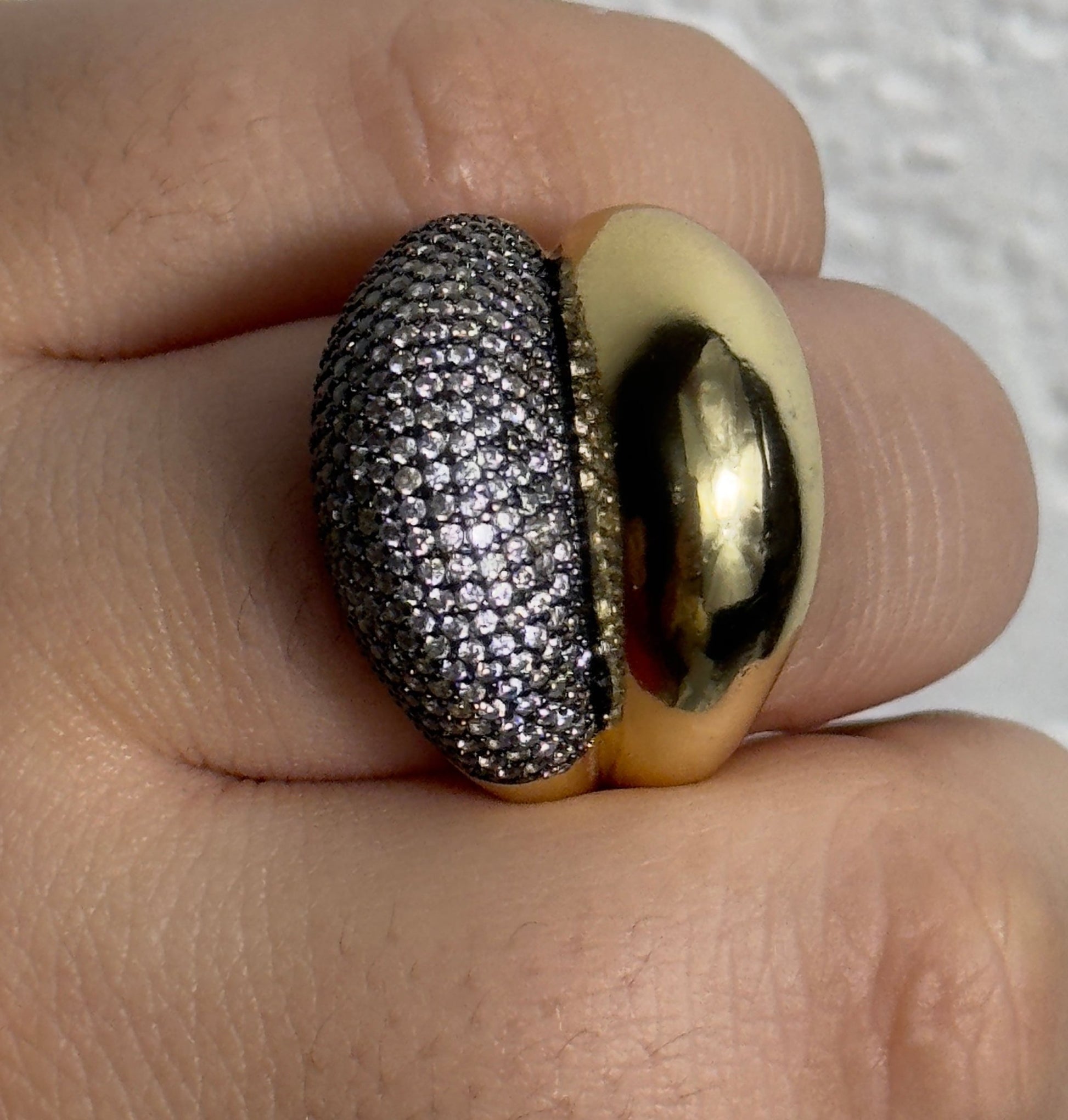 Charcoal zirconium ring double - Figi Jewels