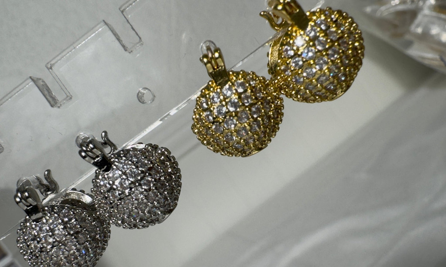 Disco ball full zirconium - Figi JewelsHoop earrings