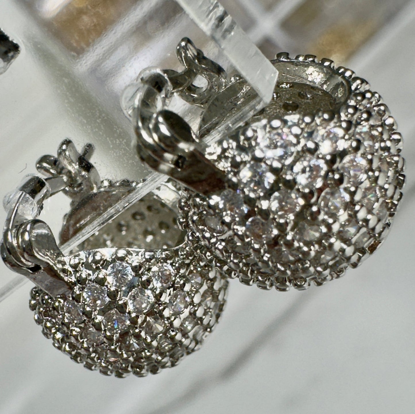 Disco ball full zirconium - Figi JewelsHoop earrings