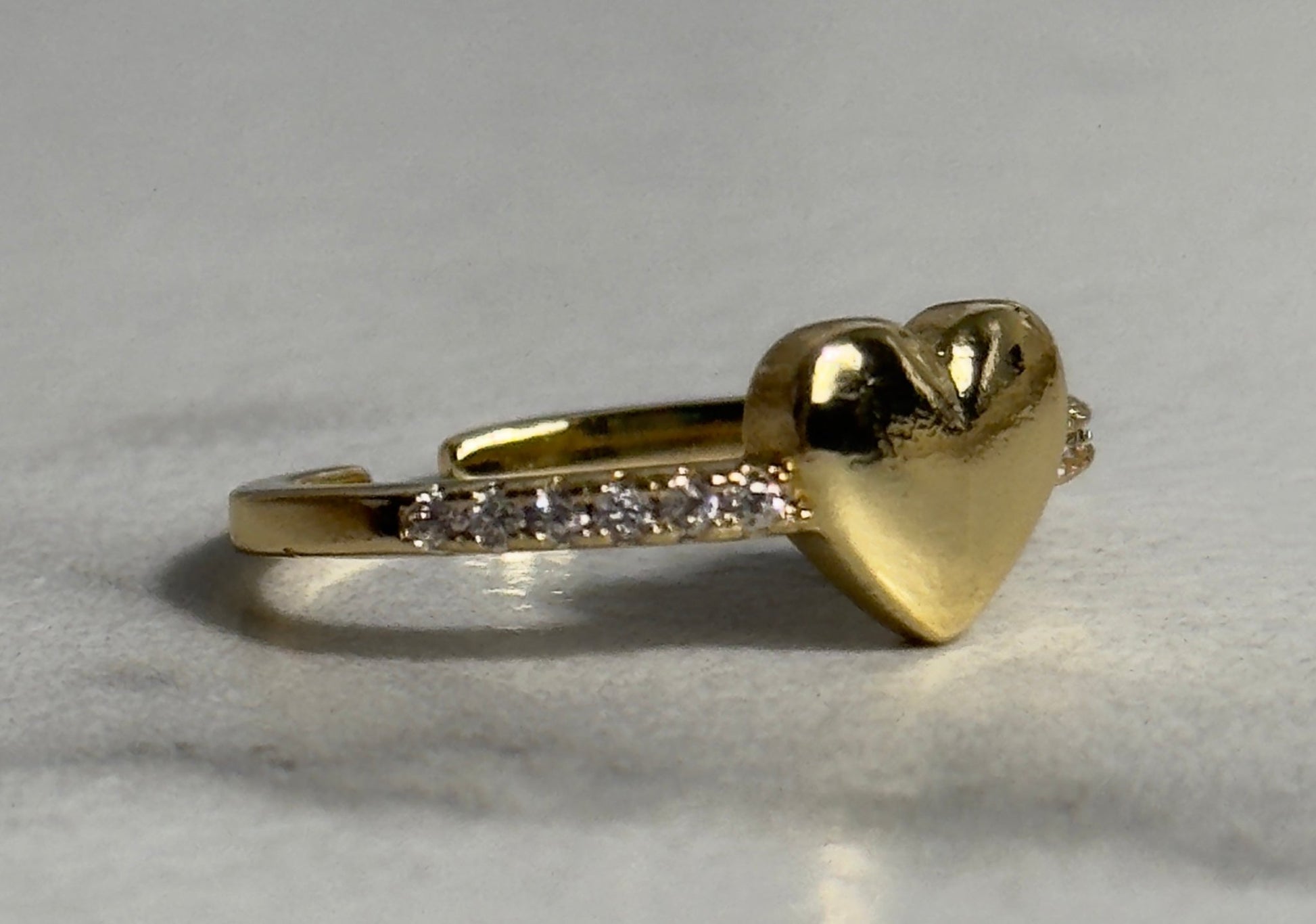 Heart adjustable ring with zicornium - Figi JewelsRings