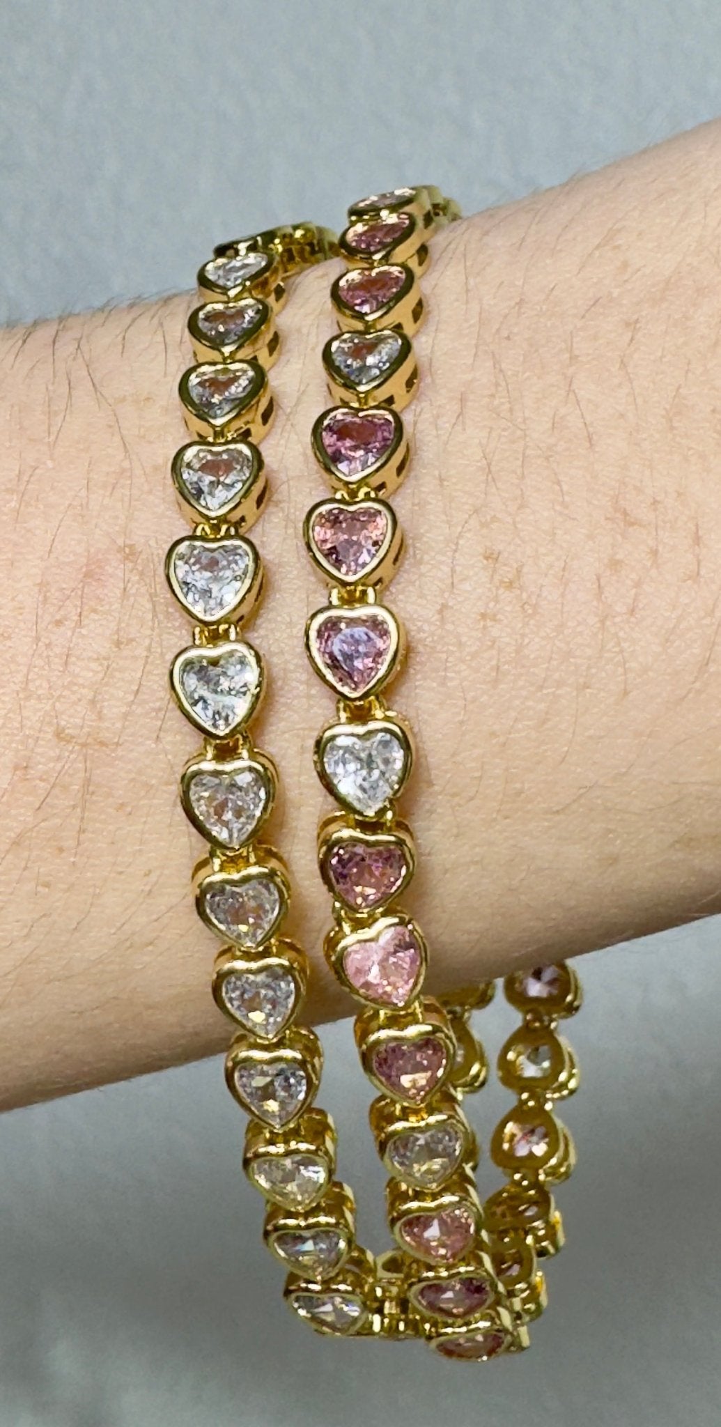 Heart tennis color bracelet size 7 1/2 - Figi JewelsTennis bracelet