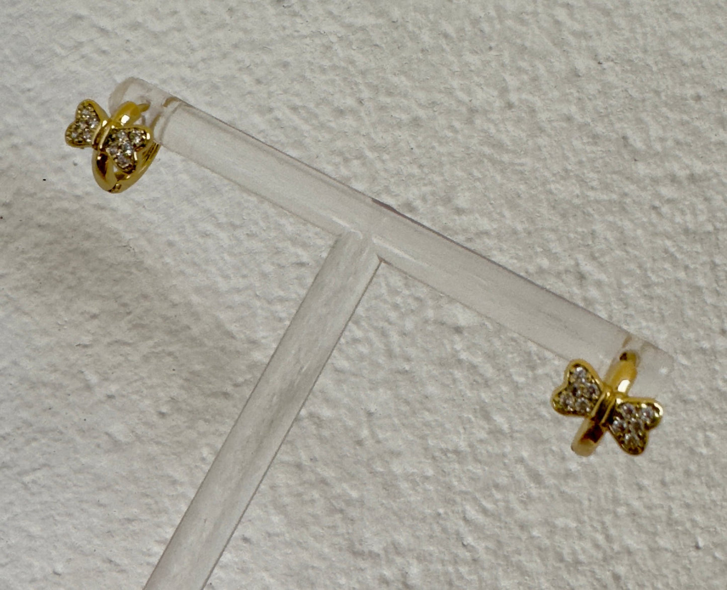 Mini bow earrings with zirconium - Figi JewelsHoop earrings