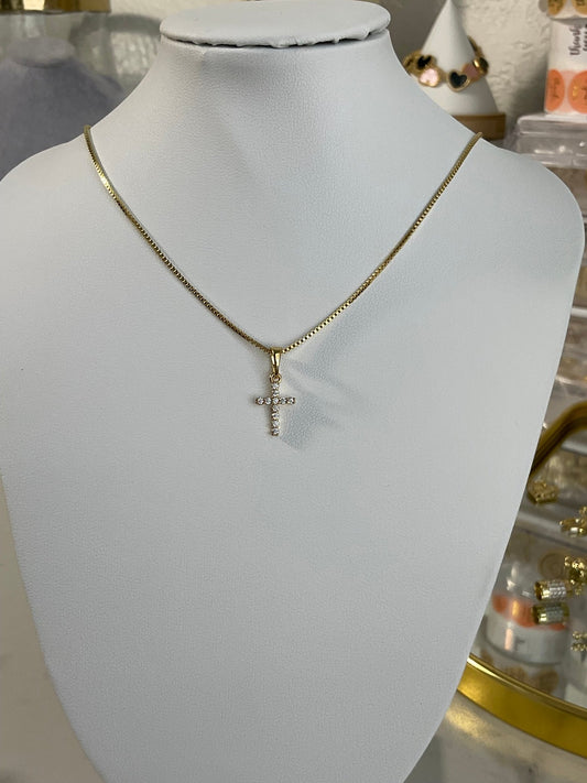 Mini zirconium cross necklace - Figi JewelsChain