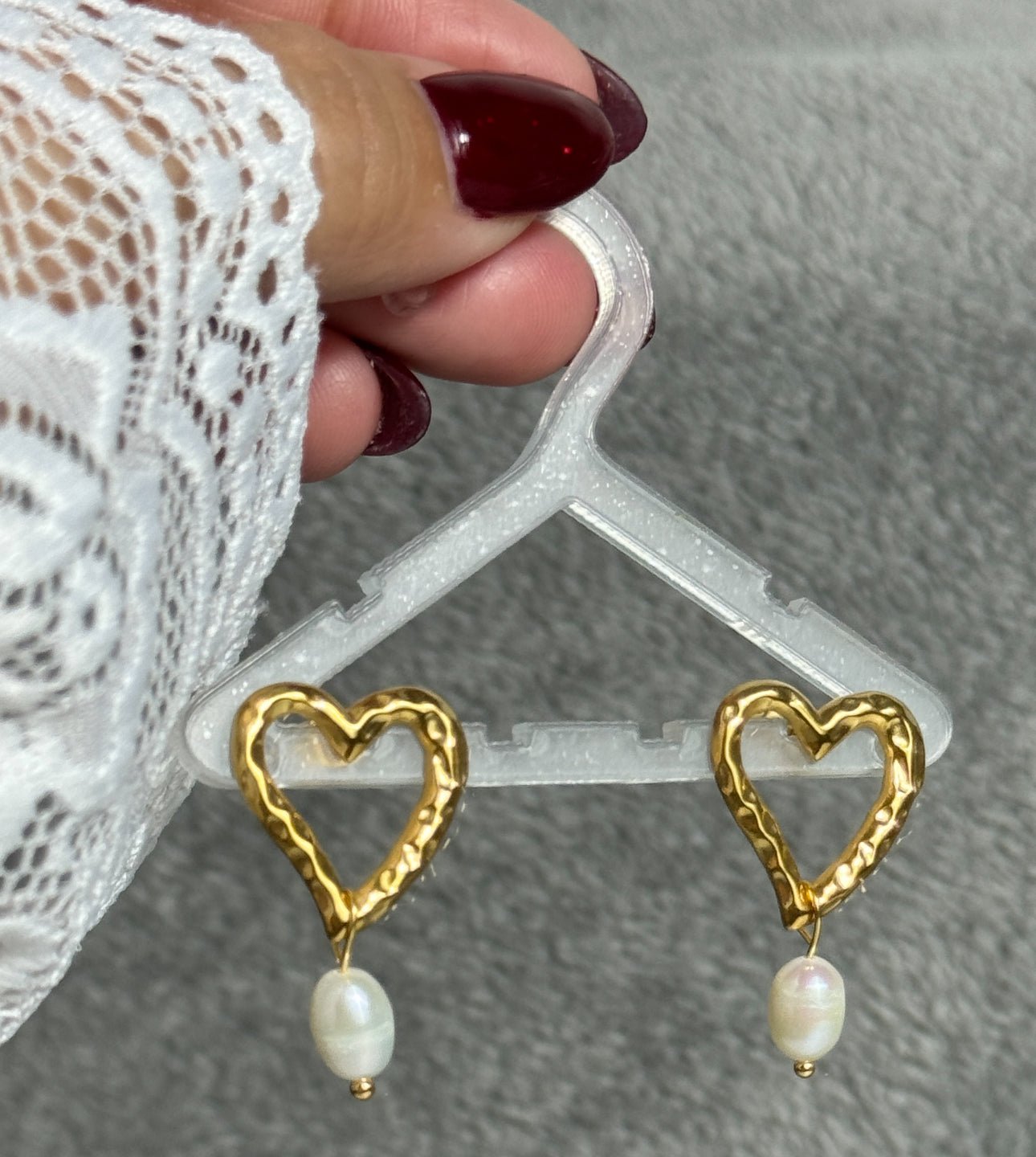 Open heart with pearl - Figi JewelsEarrings