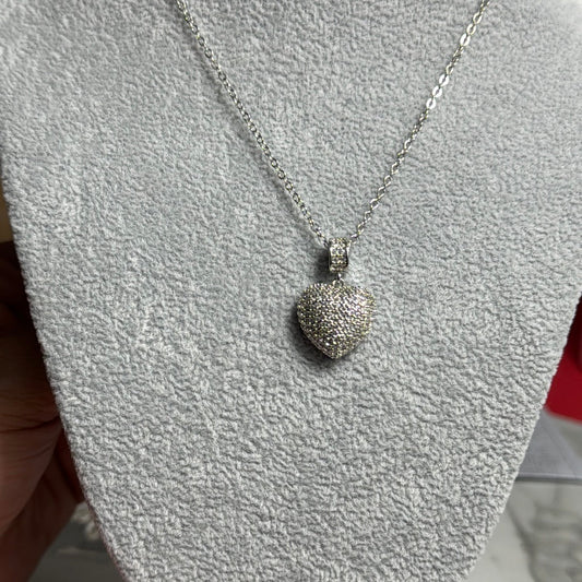 Silver heart full zirconium necklace - Figi JewelsNecklaces