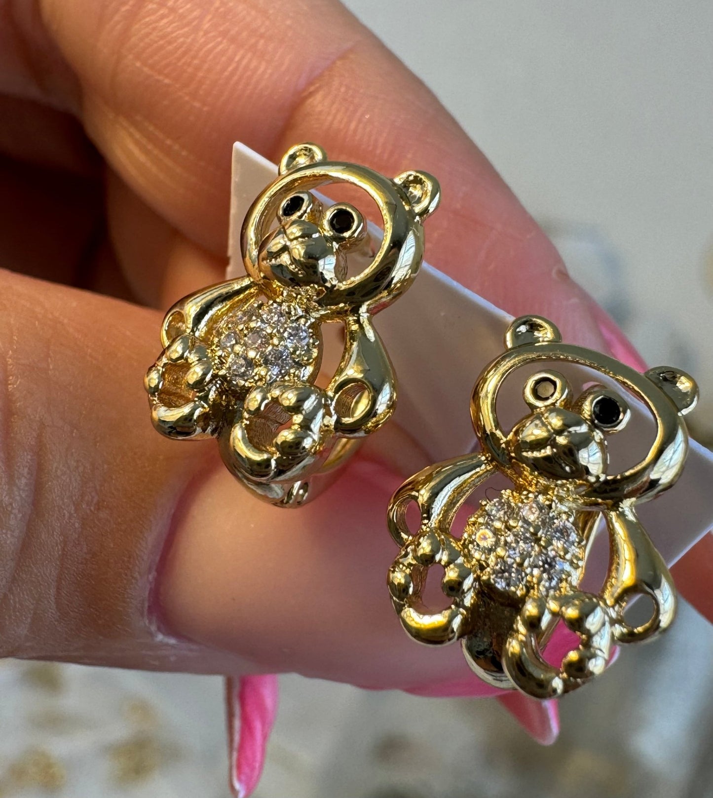 Small bear hoops with crystals - Figi JewelsHoop earrings