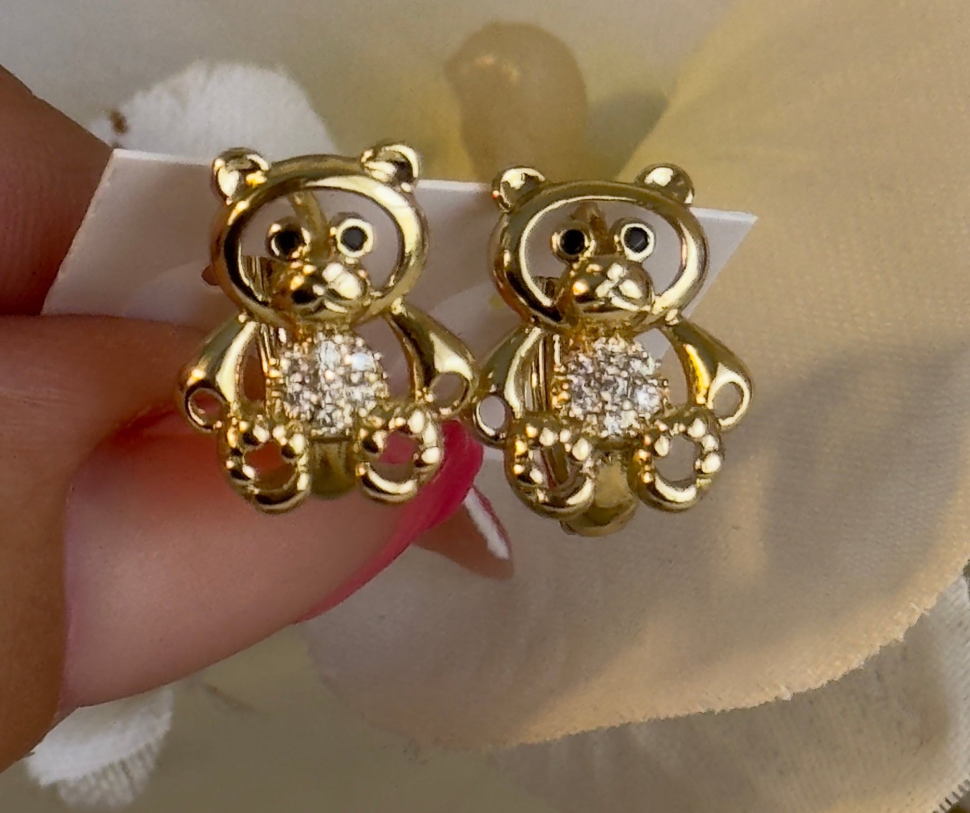 Small bear hoops with crystals - Figi JewelsHoop earrings