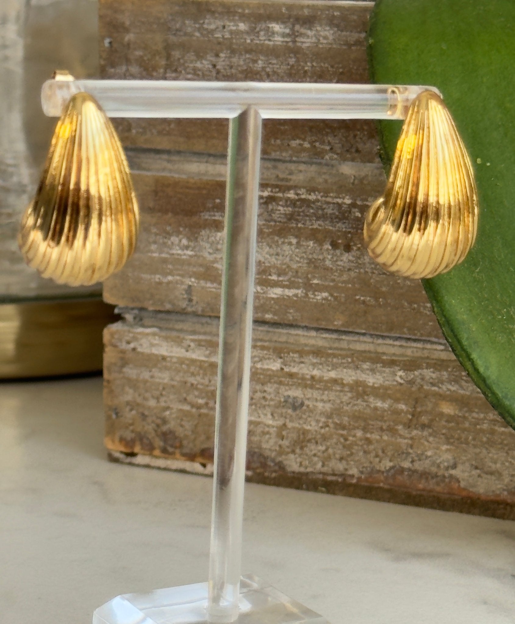 Stripe pattern water drop earrings - Figi JewelsEarrings