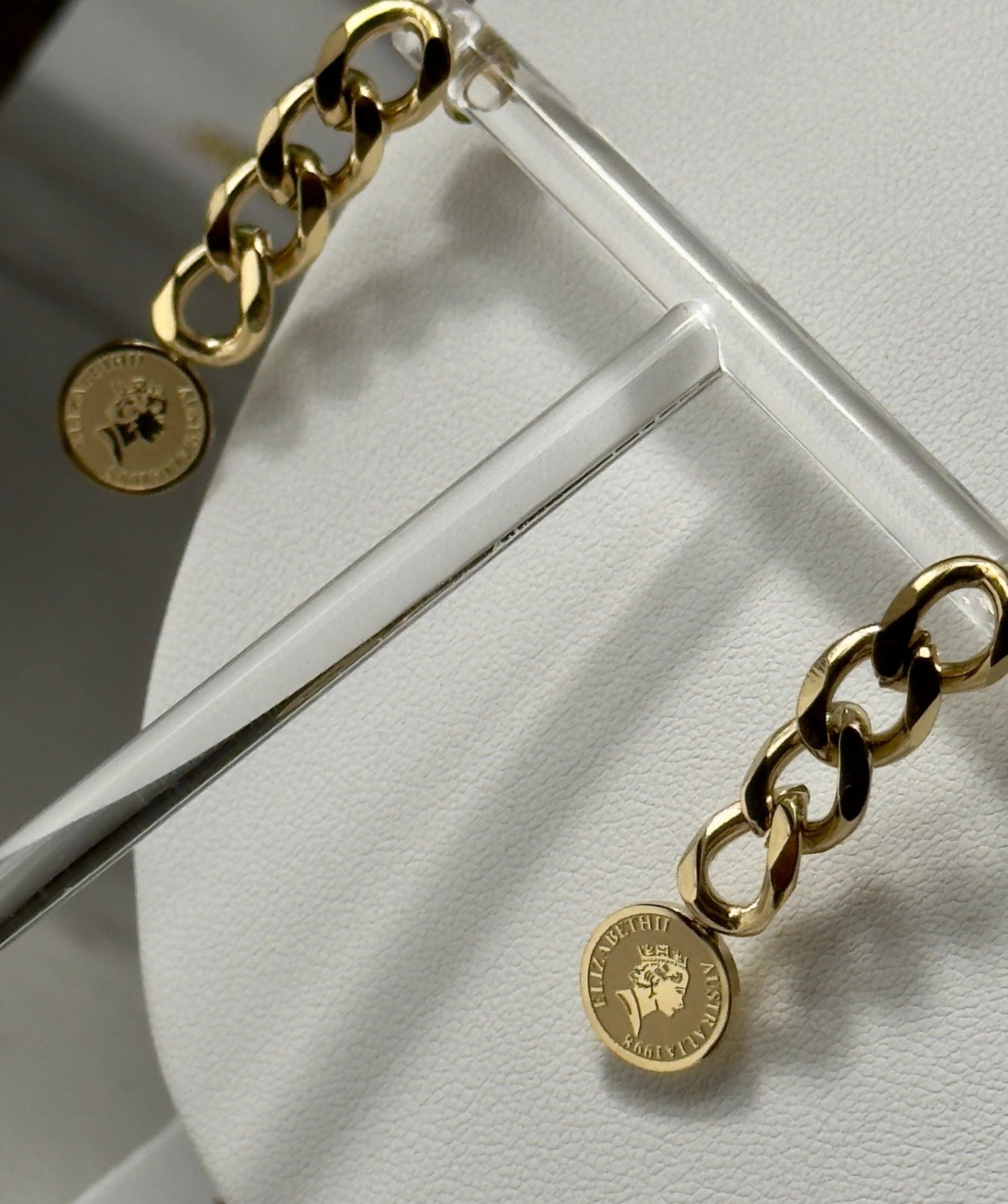 Thick chain earrings with coin - Figi Jewels