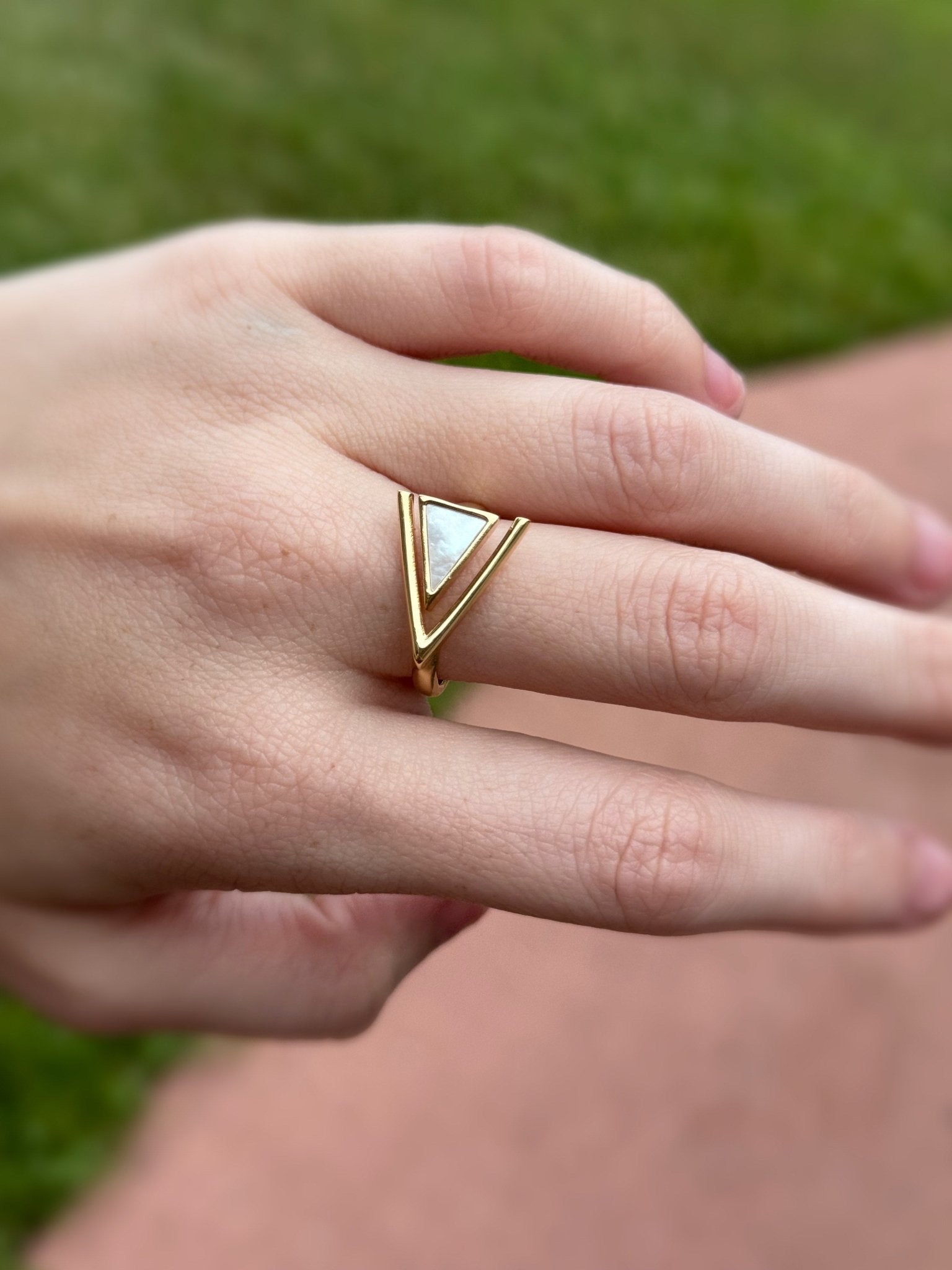 Triangle Nacre Ring - Figi JewelsRings