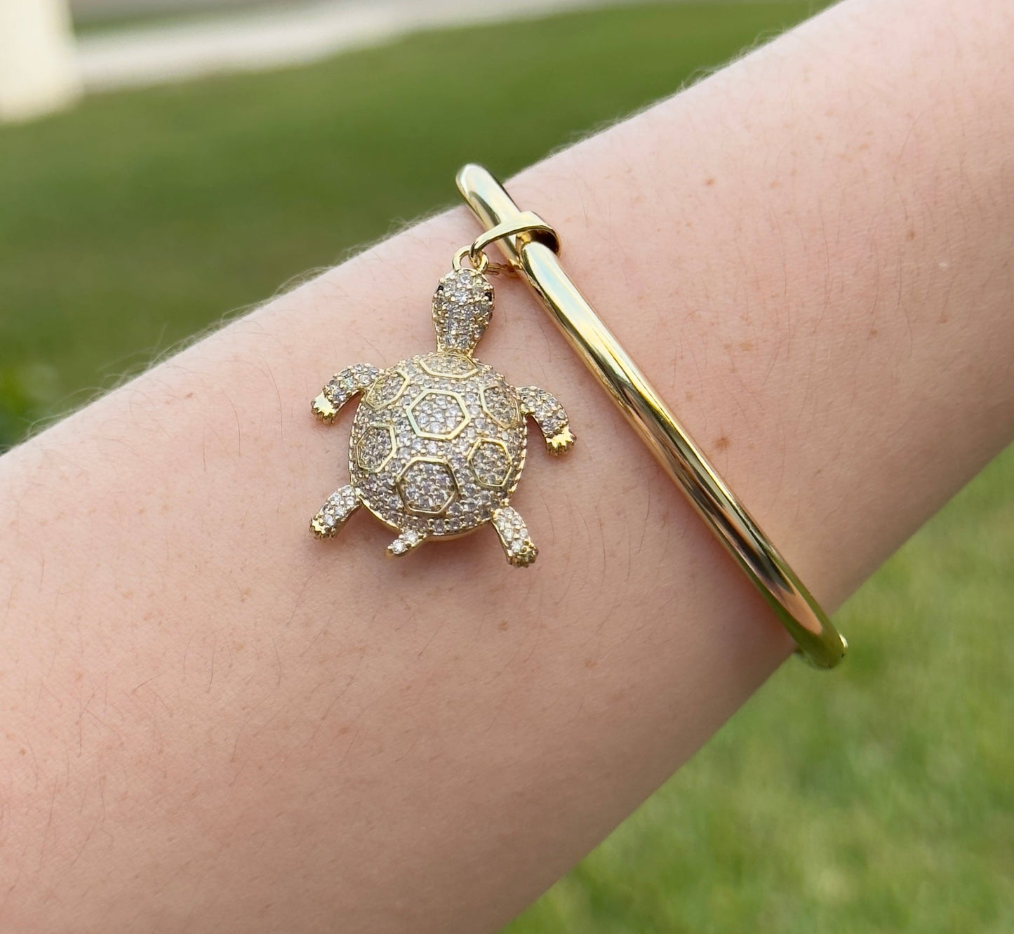 Turtle bangle with zirconium - Figi JewelsBangles