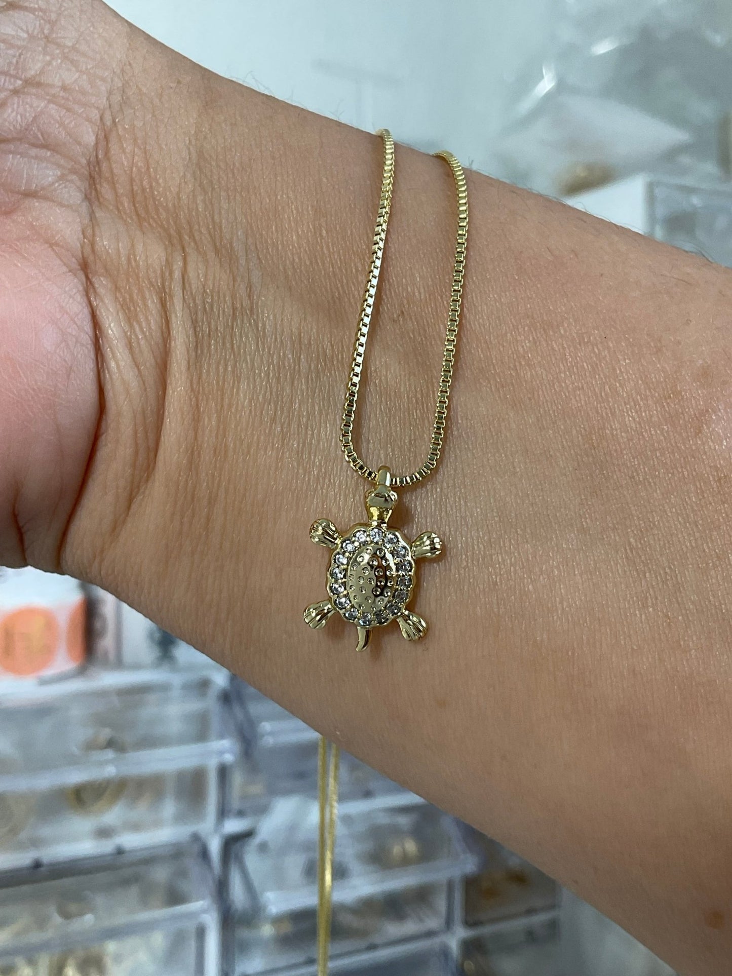 Turtle 🐢 necklace with crystals - Figi Jewels