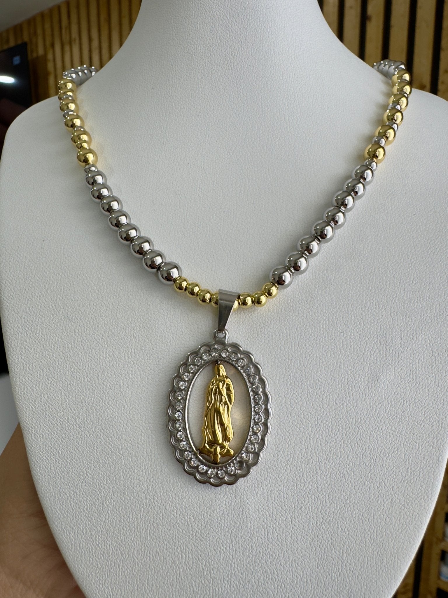 Two tone virgen necklaces - Figi JewelsNecklaces