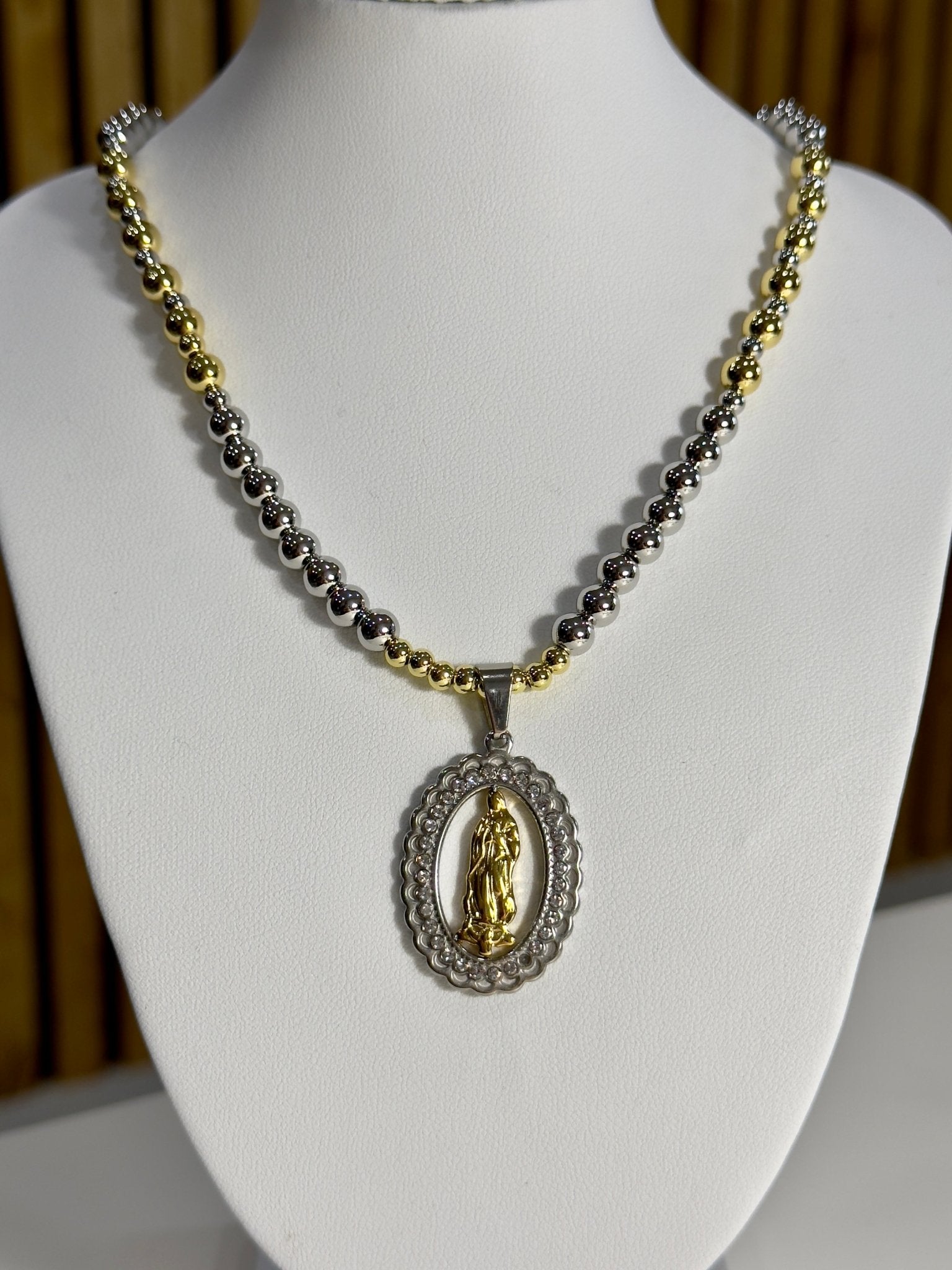 Two tone virgen necklaces - Figi JewelsNecklaces